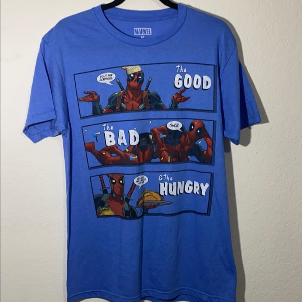 Blue Marvel Deadpool T-shirt